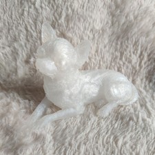 Homemade Resin Chihuahua Dog Ornament Figurine Statue In white shimmer effect 
