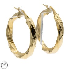 Orecchini oro giallo 18 kt 750 cerchi torchon -399/ST-