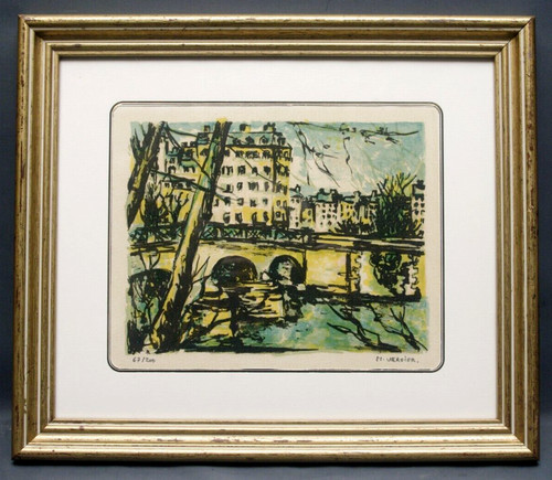 Linogravure couleurs vue - vue, de