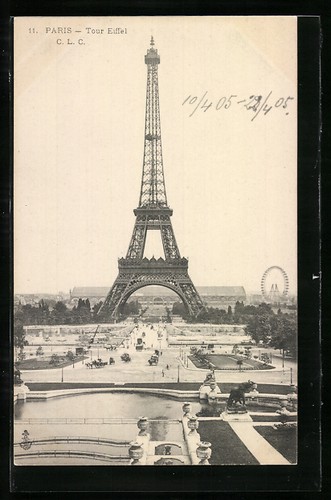 Cartolina parigi tour - parigi,,