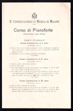 1899-MUSICA-CONSERVATORIO MILANO-GALLIGNANI-CORSO DI PIANOFORTE