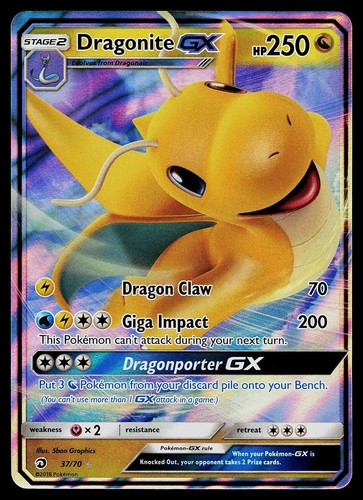 Carta pokemon dragonite gx - carta,