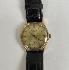 Raro orologio uomo Arten 21 Jewels Swiss Made placcato oro 35mm vintage anni 50