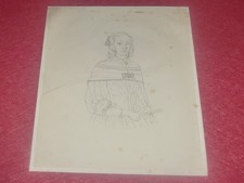 Disegno Originale Su Strato/Inchiostro Fine XIX Donna Ventaglio Costumi Storia