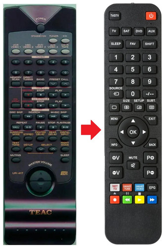 Telecomando adatto per teac - per,