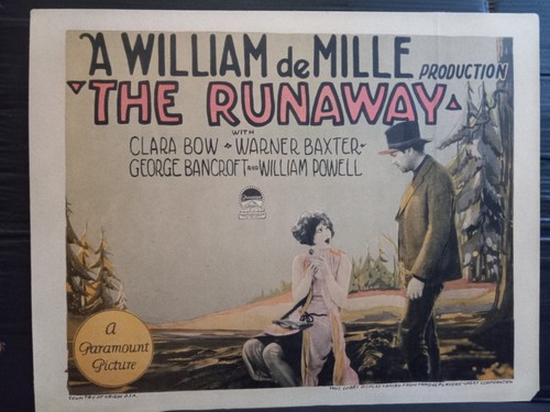 Lobby card 1926 runaway carina - lobby,