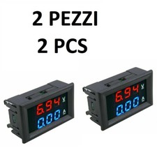 2PZ VOLTMETRO AMPEROMETRO DIGITALE LCD DISPLAY DA PANNELLO INCASSO 100V 10A 