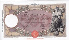500 LIRE MIETITRICE  20 MARZO 1941 PERIZIATA SPL