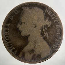 1892 Victoria One Penny Coin |