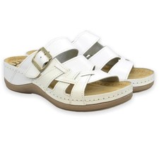 Pantofole Donna Pelle Salubre Scarpe LEDI Anatomic Bianco G37 Modello 409 N23H5I