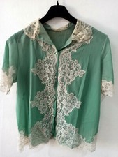 Camicia da notte  Pigiama  Rhodiatoce  ricamata finemente - Vintage anni 60