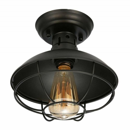Plafoniera e27 metallo nero - metallo,