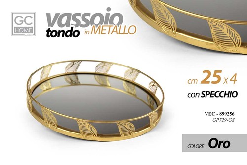 Vassoio metallo tondo rotondo - metallo,