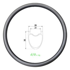 700C 35mm Bici da Strada Carbonio One Cerchio Freno 28mm Larghezza 21mm Interno Ruota 20/24/28/32H