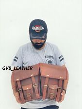 Borse da sella laterali per moto in pelle sinistra e destra 2 marsupi laterali