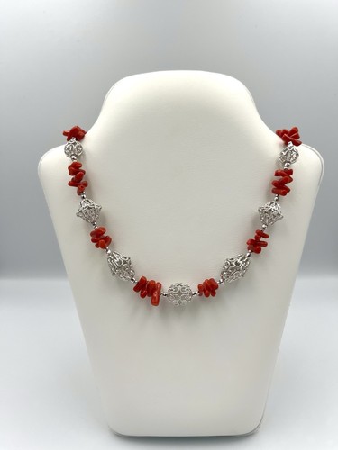 Collana con corallo sardo - con,