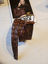 Cintura uomo in vera pelle di coccodrillo Artigianale marrone. Handmade