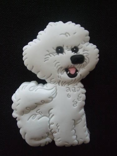 Magnet motif chien bichon - -,
