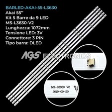KIT 5 BARRE STRIP 9 LED TV AKAI MS-L3630-V2 AKTV5542MSMARTUHD K55DLG12US