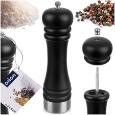 NUOVO macina sale pepe legno 21,5 cm nero macina ceramica macina spezie manuale