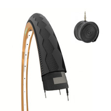 COPERTONE / PNEUMATICO 28" - 622 / 700 X 28 C + CAMERA BICI NERO / PARA VINTAGE 