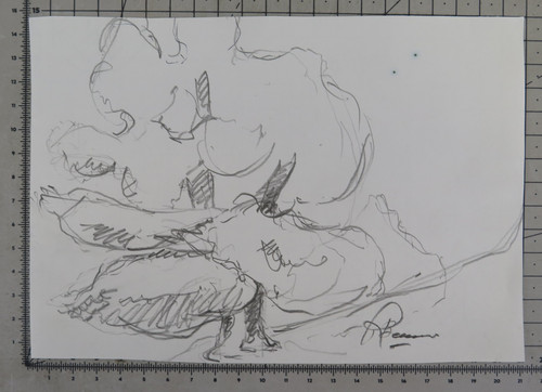 Vecchio disegno matita - matita, su