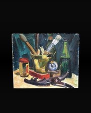 Olio Su Cartone XXe Scuola