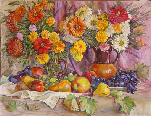 Natura morta con fiori - , e