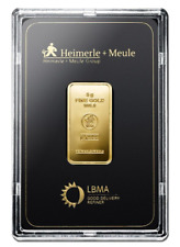Lingotto oro 5 grammi oro 999,9 Heimerle + Meule originale blisterato