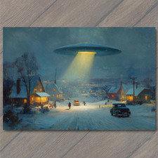 CARTOLINA UFO sopra città