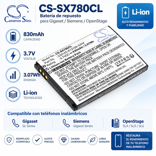 Batería repuesto sx780cl - batería,