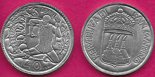San marino lire 1973 unc - marino,