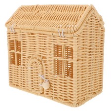  Cesto porta caramelle natalizio: cesto in rattan imitazione intrecciato a mano con manico per