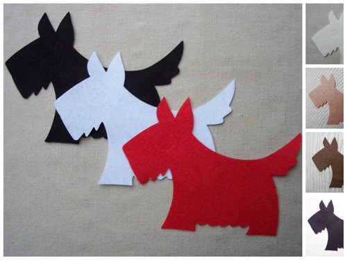 Feltro grandi cani scottie - x4,