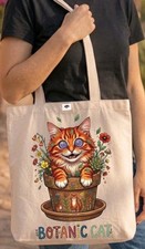 Tote Bag Gatto Rosso Botanic
