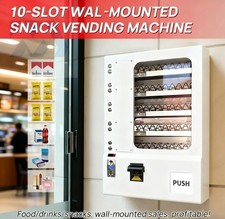Distributore automatico snack 10 slot per alimenti/bevande/snack montato banconote + monete