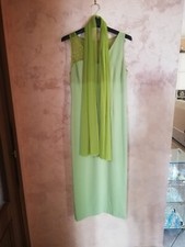 Vestito da cerimonia vintage con spalle in tulle e brillantini con stola