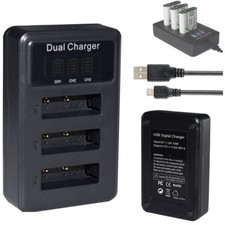 Caricabatteria LCD triplo per