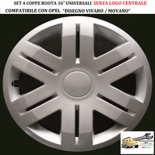 Per OPEL “Disegno Vivaro/Movano″ Set 4 Copricerchi 16” Universali (SENZA LOGO)