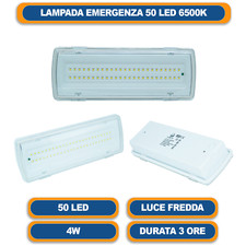 Lampada Di EMERGENZA A LED Parete Ricaricabile Da Incasso SLIM Luce Fredda 50 4W