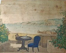 Disegno d'epoca colorato a