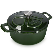 Pentola Ghisa Smaltata Coperchio - Casseruola 24 cm - Cocotte - Forno Olandese