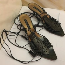 Janet & Janet sandals with 6 cm heel, gladiator style laces EU 40, used 