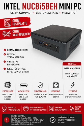 Intel nuc8i5beh mini pc - 🔥,