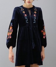 Abito Zara Velluto Ricamato