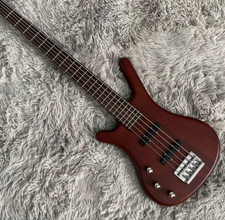 Basso Elettrico Personalizzato 5 Corde Sinistro Marrone Opaco Frassino Body Bass