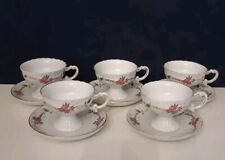 Tazzine Caffè Fine Porcellana Royal Porcelain Con Fiori Vintage