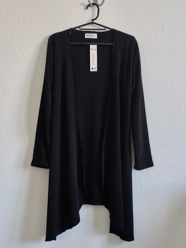 Gilet long noir manches - gilet, À