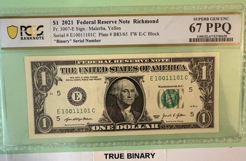 True binary 10011101 - e, $1