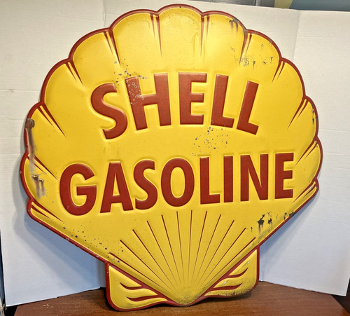Insegna shell benzina metallo - insegna,